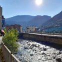 Andorra in the morning: The Gran Valira River runs through the town.